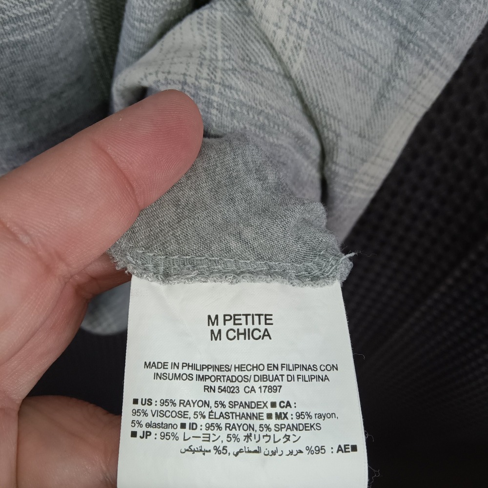 Old Navy Womens Grey Plaid Long Sleeve Swing Dress Petite Medium A-Line Mini - Picture 9 of 10